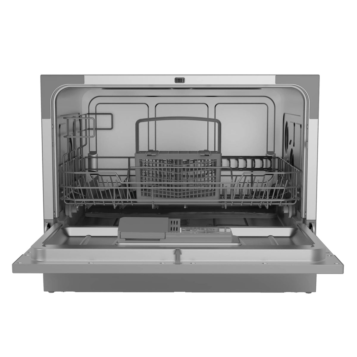 Russell Hobbs Table Top Dishwasher Compact Mini with 6 Place Settings, LED Display, Button Control, 6 Programmes, Portable & Efficient, 24hr Timer, Rinse & Eco Mode in White, RH6TTDW0D1W