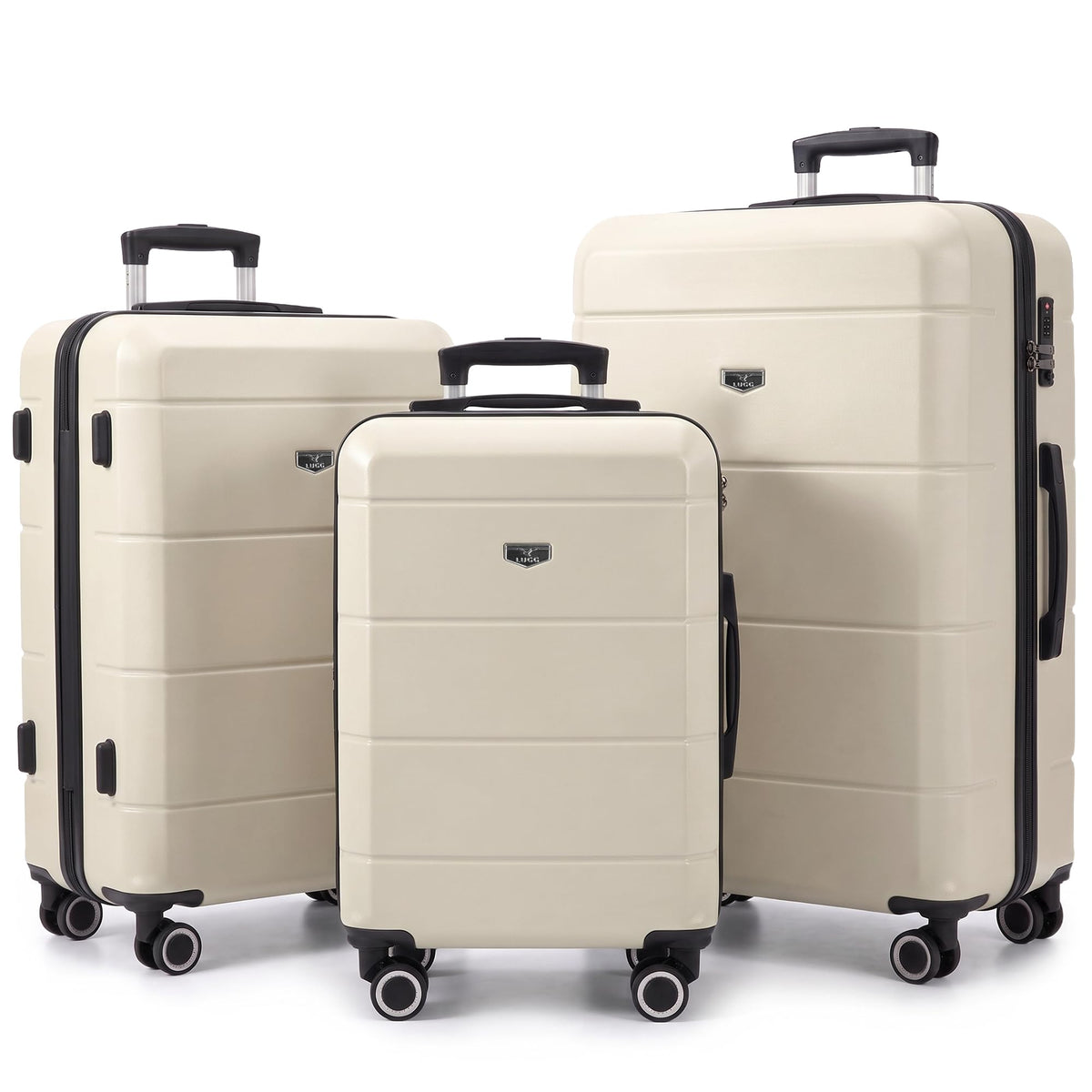 LUGG Jetset 40cm Suitcase 40x30x20cm, Ryanair Compatible Underseat Size, Hard Shell ABS, Spinner with Removable Wheels, Lightweight Travel Luggage, 1 Year Warranty