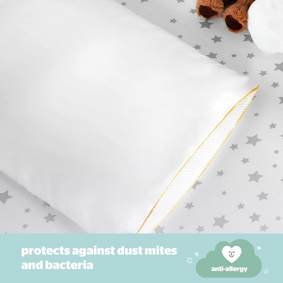 Silentnight Safe Nights Cot Bed Pillow, Anti Allergy, 1 Pack