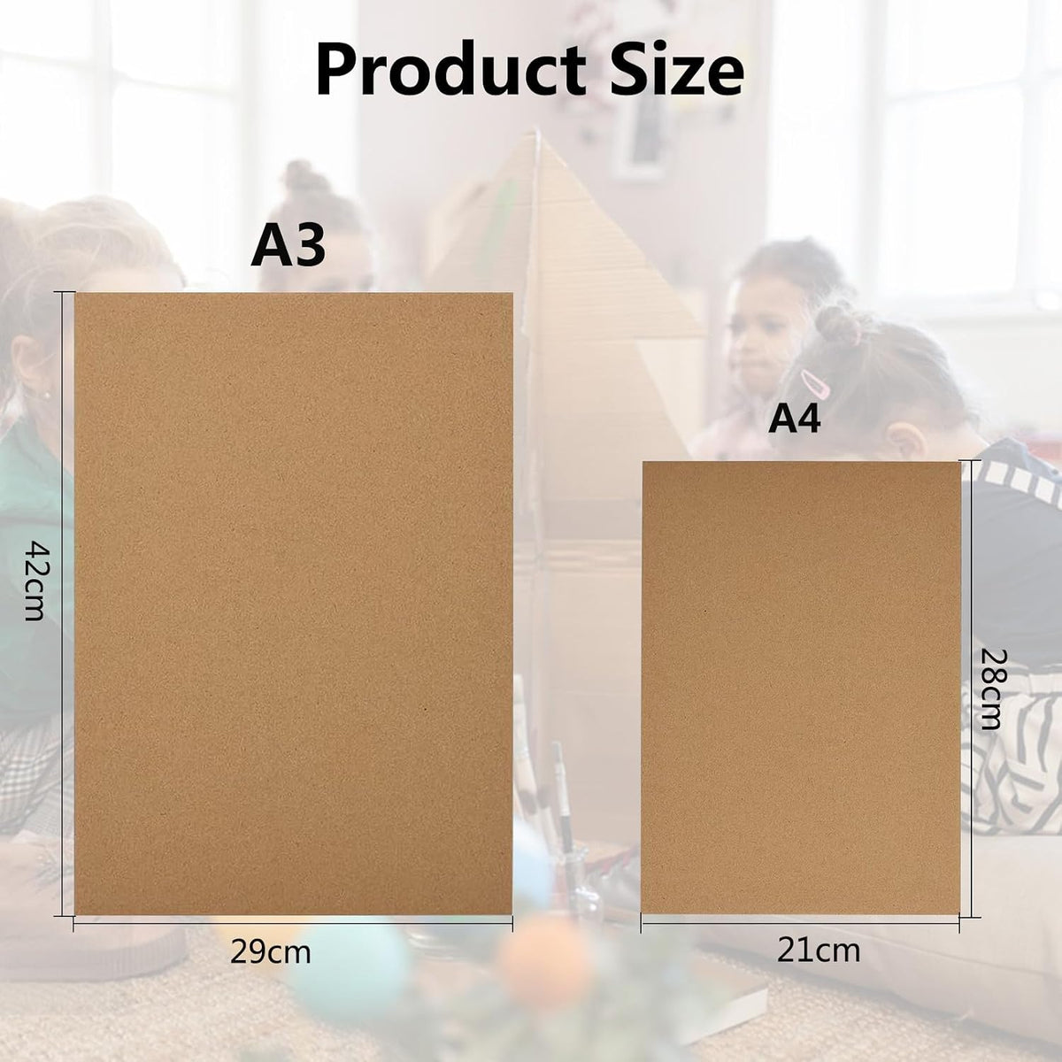yuejuhe 20 Pack Corrugated Cardboard Sheets, A4 Thick Kraft Board