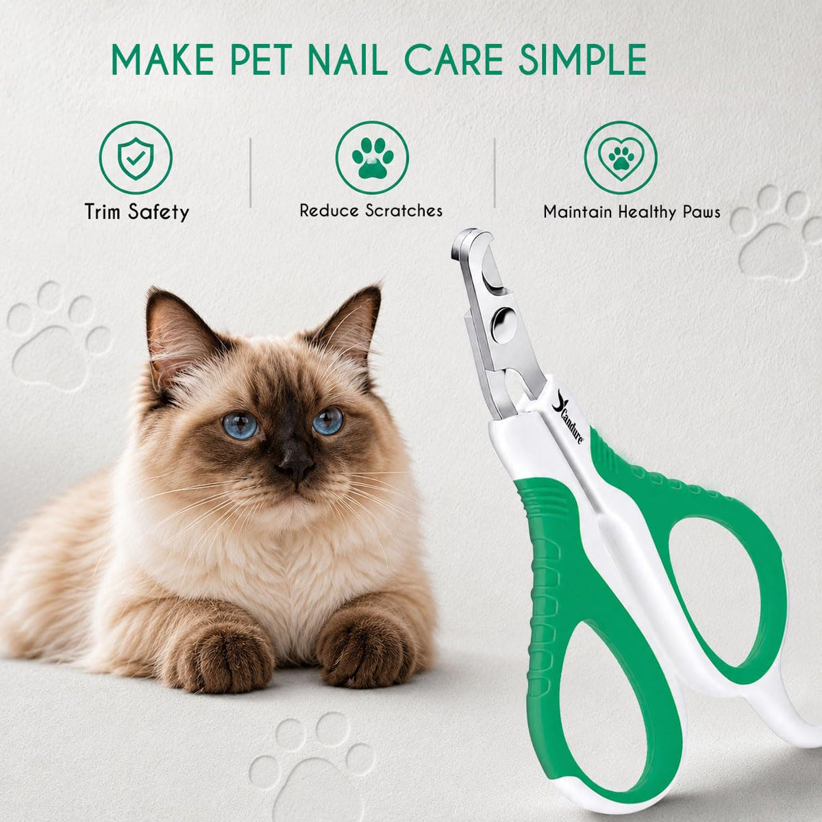 Candure Dog Nail Clippers for Large, Medium and Small Breed Professional Pet Nail Clipper Suitable for Cats, Rabbits and Guinea Pigs with Safety Lock (All Size Pets, Dark Blue)