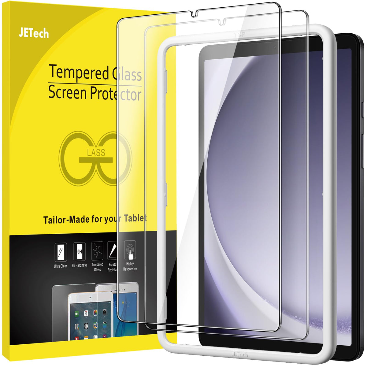 JETech Screen Protector for Galaxy Tab S10 Lite/S10 FE/S9 FE/S9, 2-Pack