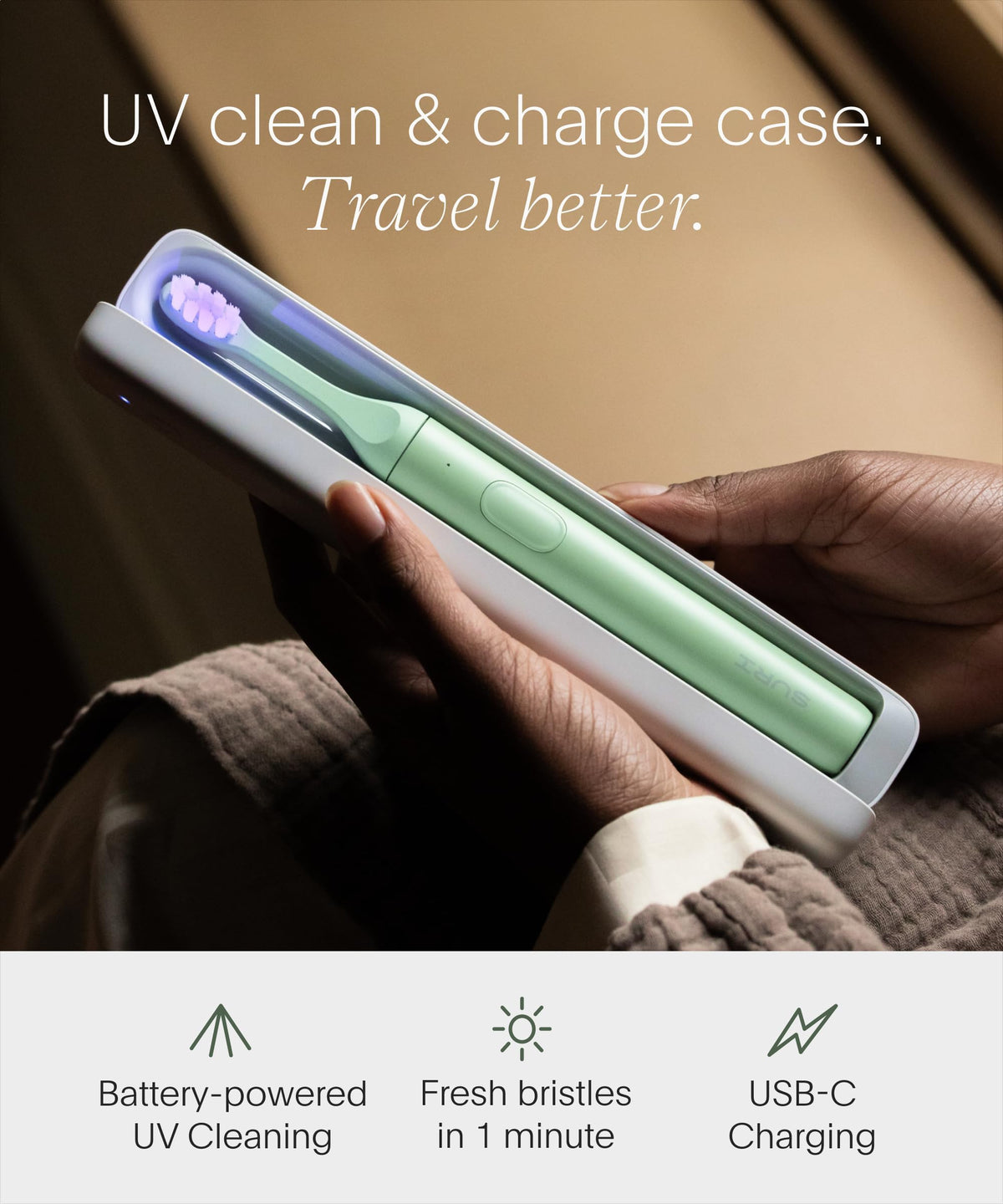 SURI Recyclable Electric Toothbrush Heads | Core & Pro Compatible | Long Lasting Replacement Heads | Pack of 3 | Winter Fern