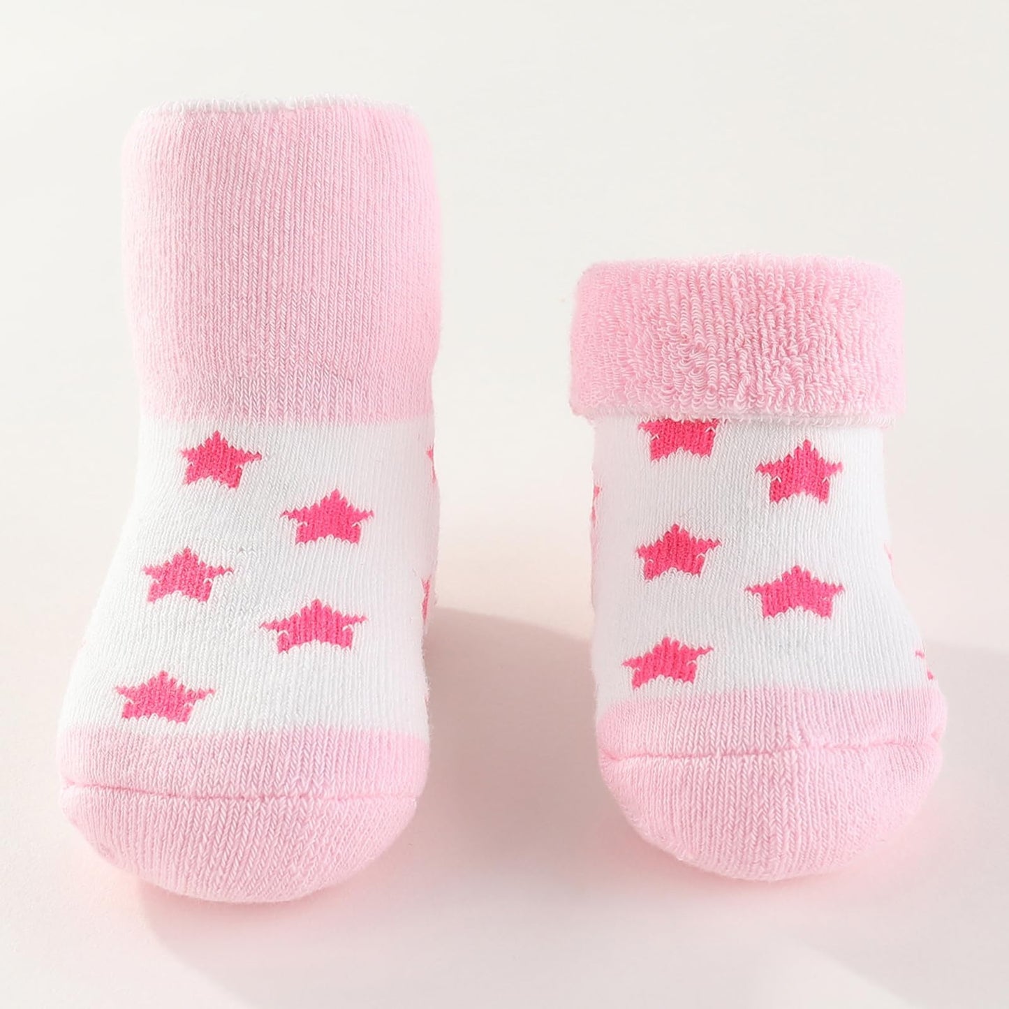 Baby Terry Warm Socks - Unisex baby Boy and Girl socks 0-12 Months Toddler Cute Cotton Socks Cozy Thick thick newborn sock 5 Pack