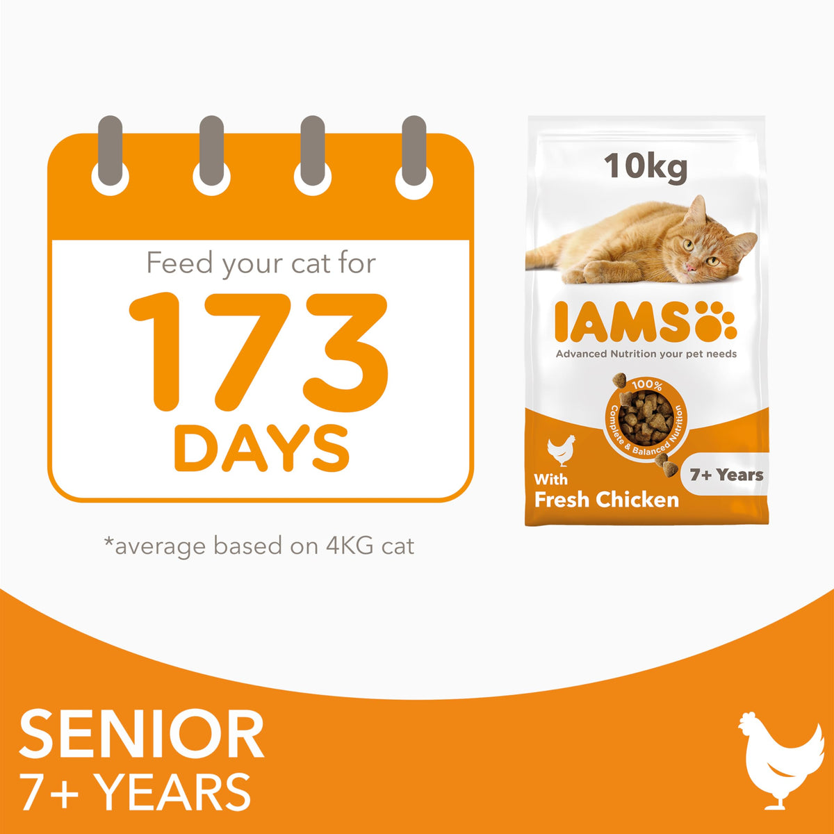 IAMS Senior Dry Cat Food Chicken 3kg