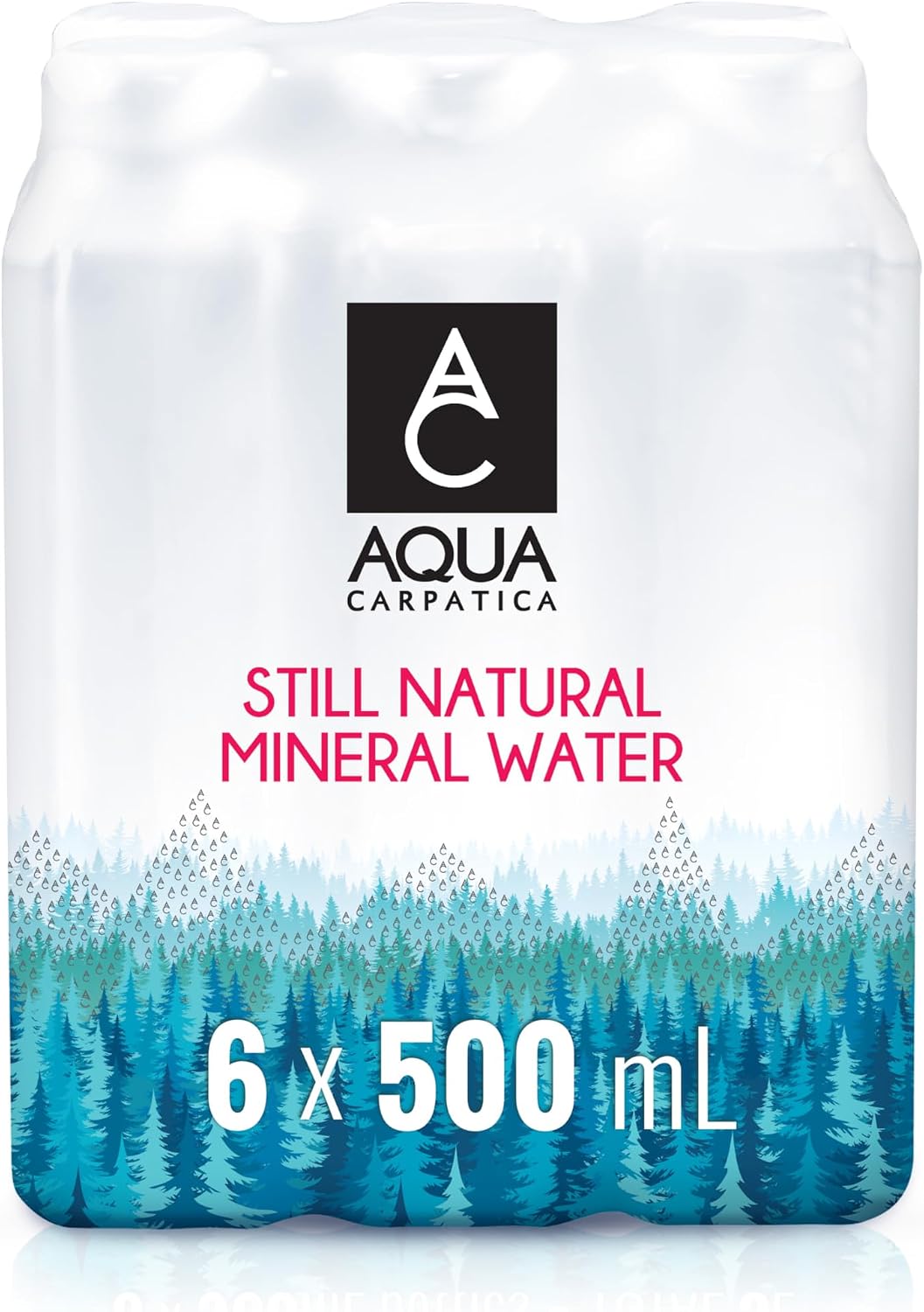 AQUA Carpatica Still Mineral Water, Naturally Alkaline, PET, 6 x 500ml