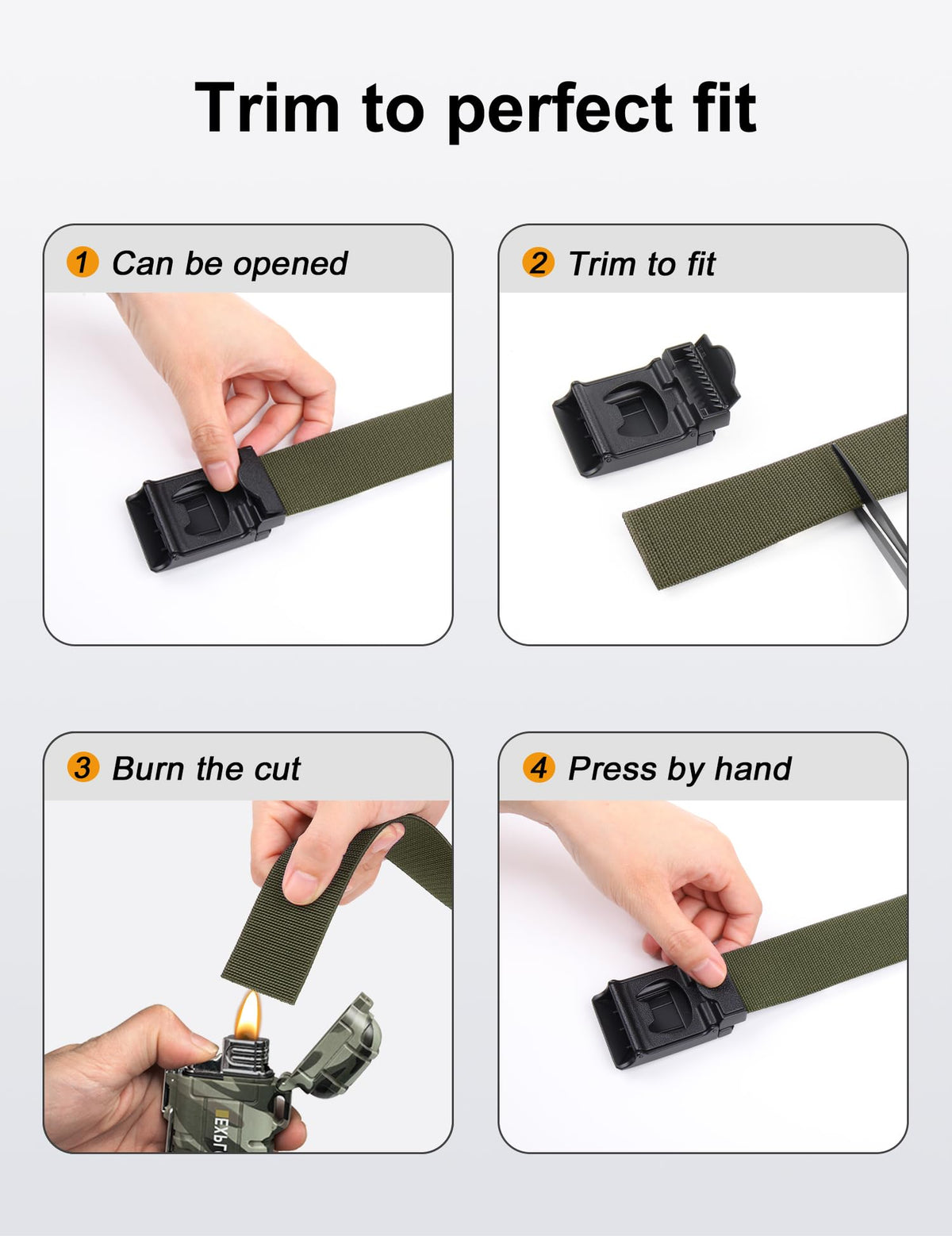 JUKMO Stretch Tactical Belt for Men, Military Work Rigger Hiking 1.5" Elastic Nylon Web Ratchet Quick Release Belt in Gift Box