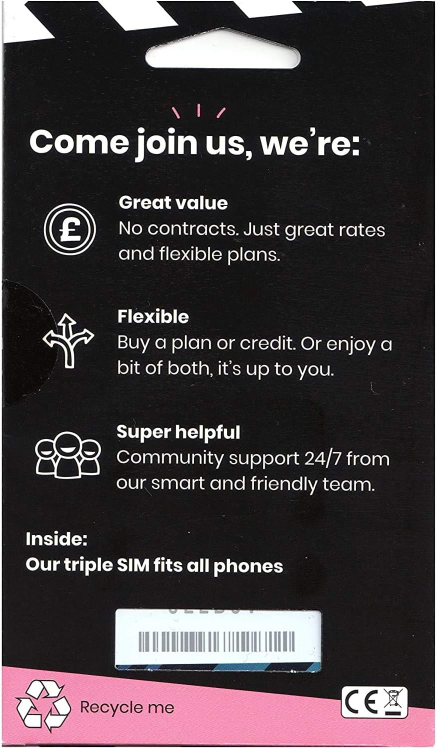 Giffgaff Nano/Micro/Standard SIM. Top Tariff Offers Unlimited Calls, Text, Data - Just Pay As You Go - no Contract. Multi Size, Fits All Devices. £5 Bonus Credit When You Top up £10 First Time.