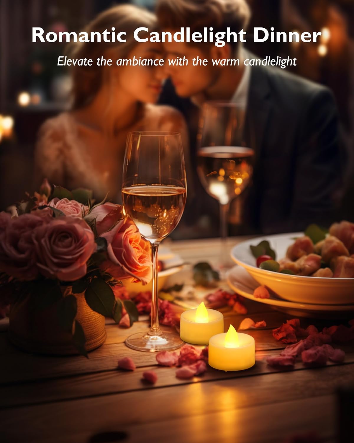 Homemory Led Battery Operated Tea Lights, Fake Electric Flickering Candles
