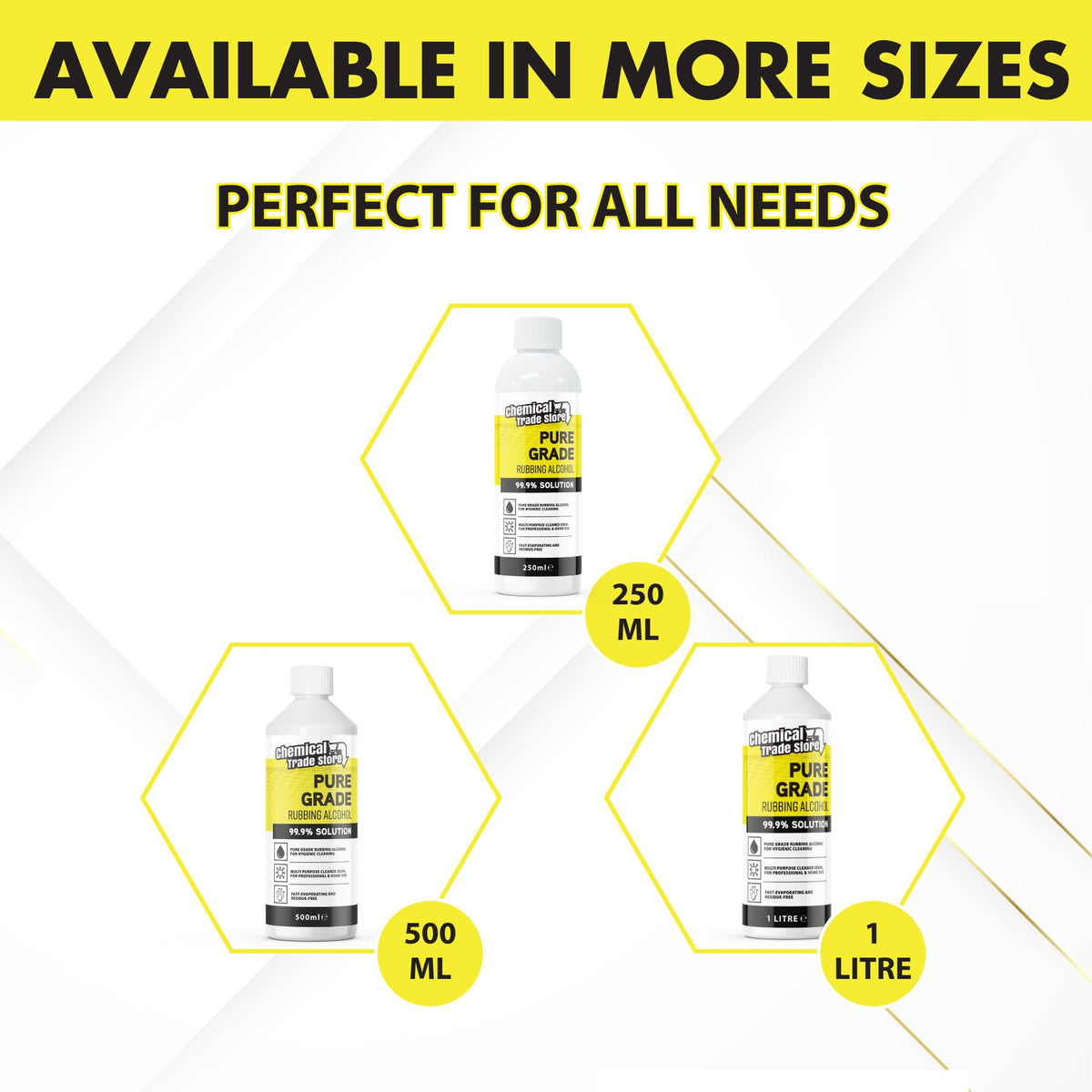 Rubbing Alcohol 99.9%, 500ml - High Purity Isopropyl Alcohol for Hygienic Surface Cleaning, Care Homes, Household Cleaning, Glass, Mirrors, Bathrooms, Kitchens & Hard Surfaces