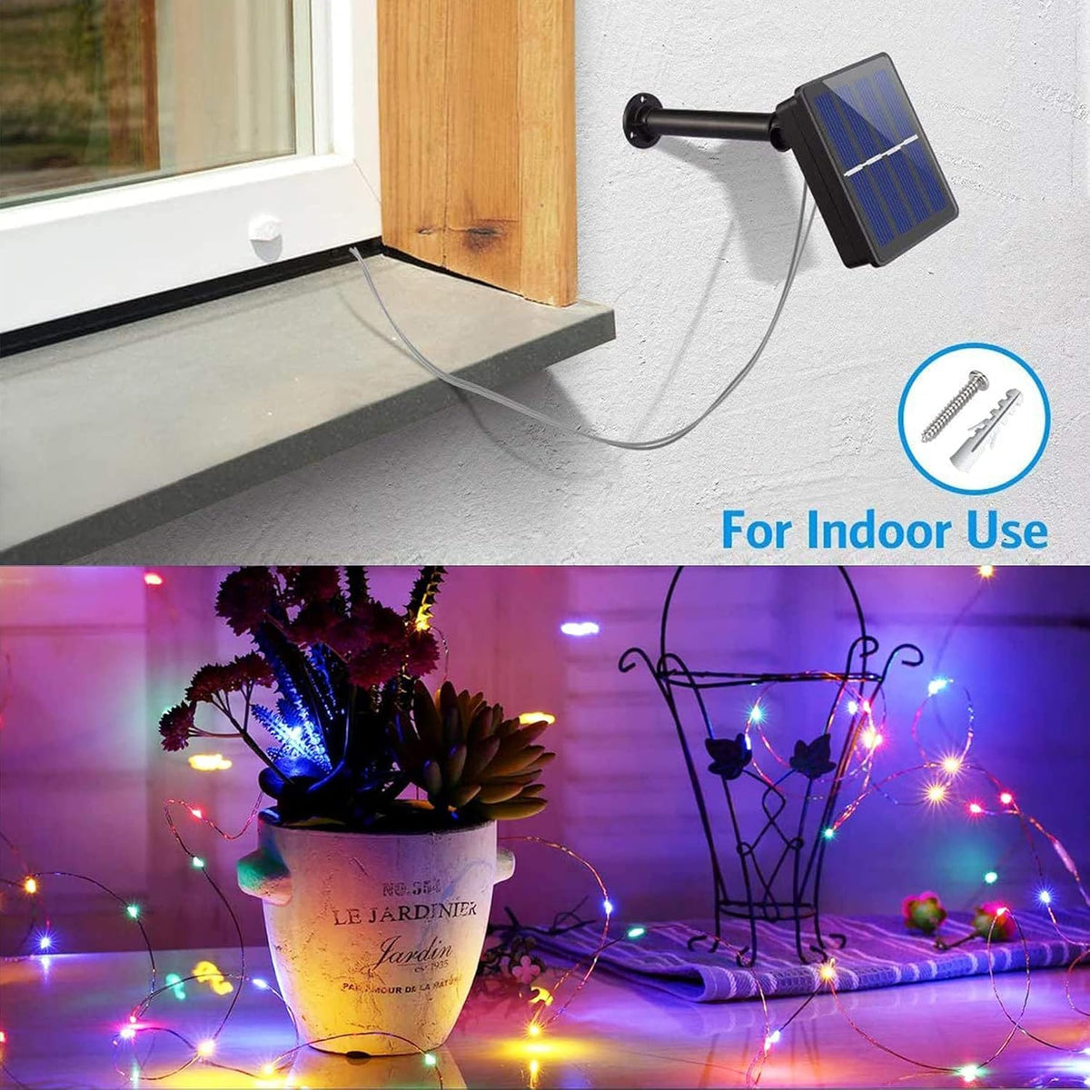 Lezonic 2Pack Solar String Lights Waterproof,12M/40Ft 120LED Garden Lights
