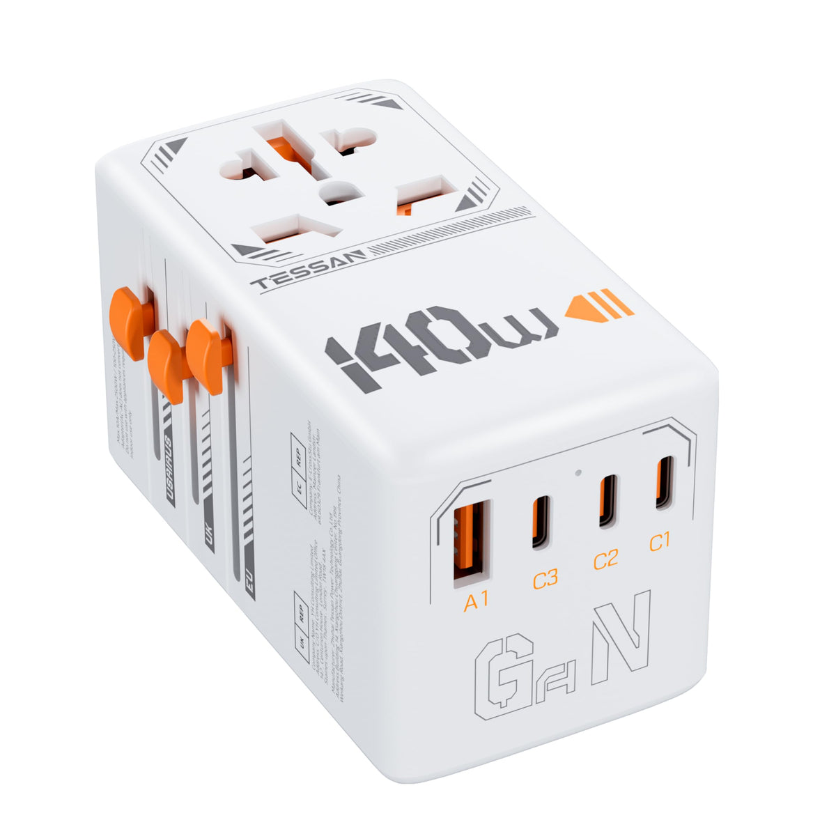 TESSAN Universal Travel Adapter Worldwide with 2 USB C for EU USA AU