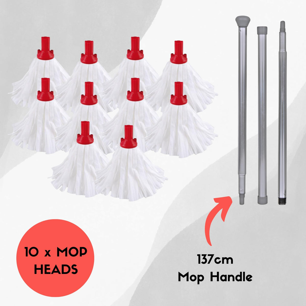 Avern Exel Mop Heads BIG White Push Socket Fit Mop Heads (Pack Of 10) Disposable Super Absorbent Heavy Duty Mops - Colour Coded - Robert Scott (Blue (10 Pack))