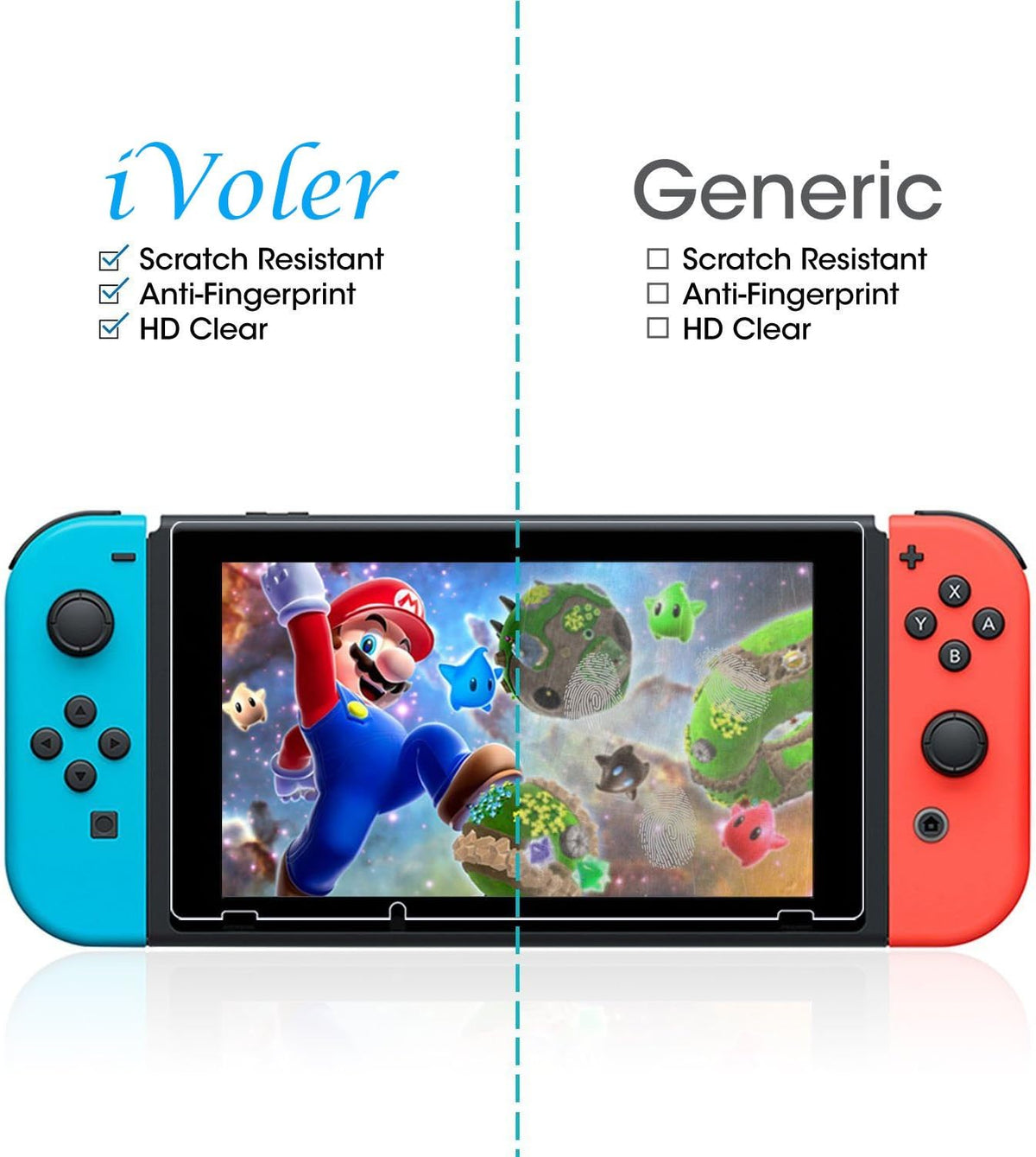 ivoler [4-Pack for Switch 2 Screen Protector with Alignment Frame Tool, 30-second installation- Bubble-Free Application - 9H Hardness -Tempered Glass Protection Film for Nintendo Switch 2 Model 2025