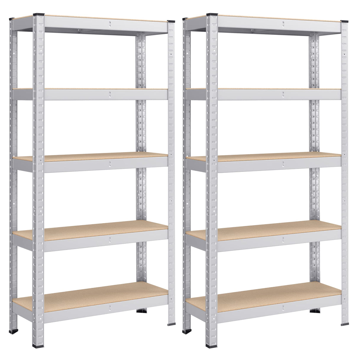 SONGMICS 5-Tier Heavy-Duty Shelving Units, Set of 2, Boltless Assembly