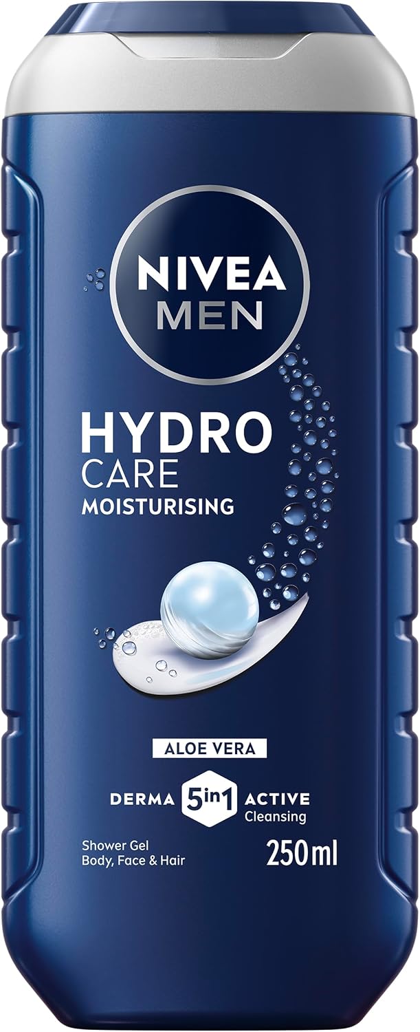 NIVEA MEN HydroCare Moisturising Shower Gel, 3-in-1, 250 ml