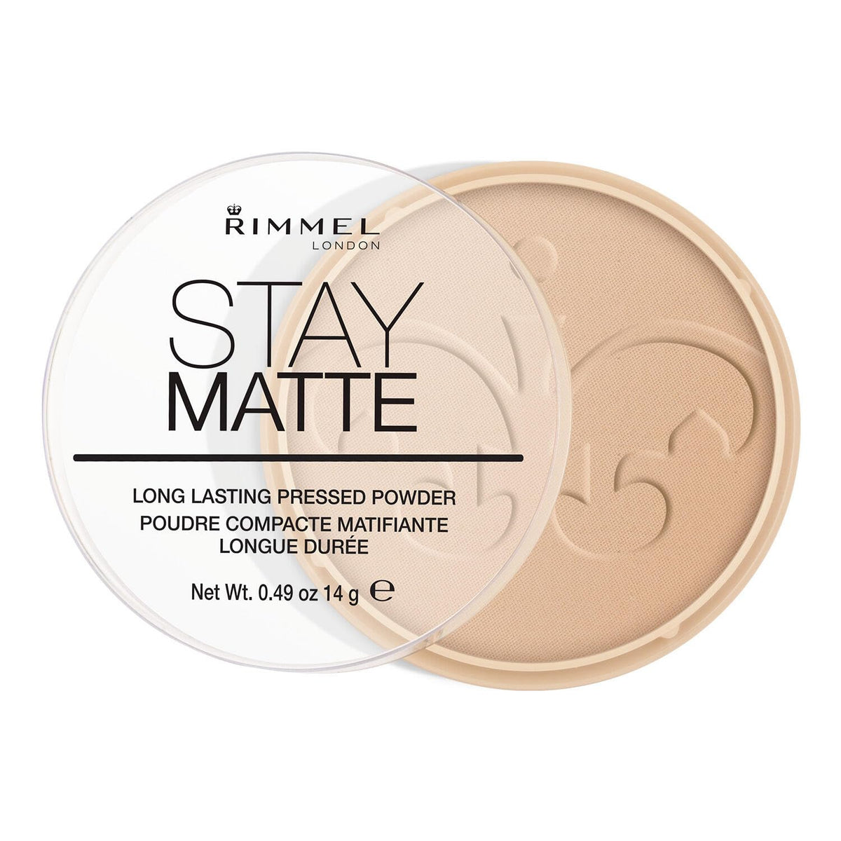 RIMMEL LONDON - Stay Matte Pressed Powder - Lightweight, Oil Absorbing, Smooth Non-Powdery Texture, Lasting Up To 5hrs - For All Skin Types - Dermatologically Tested - Transparent - 14g