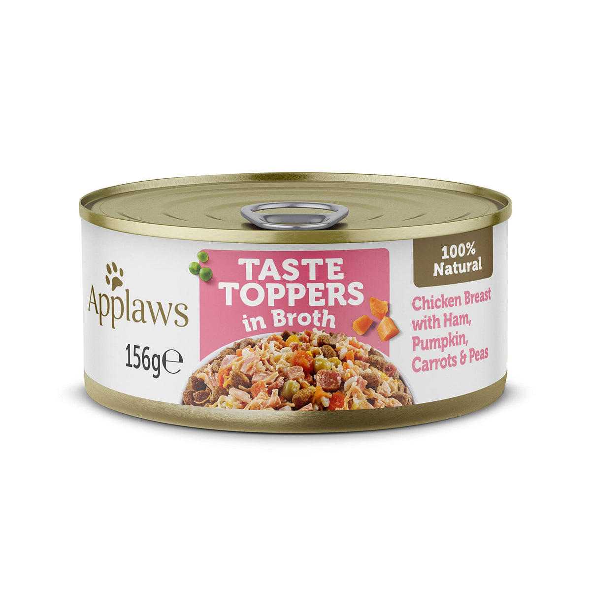 Applaws Natural Wet Dog Food Topper, Chicken Selection in Broth, 8x156g Tin