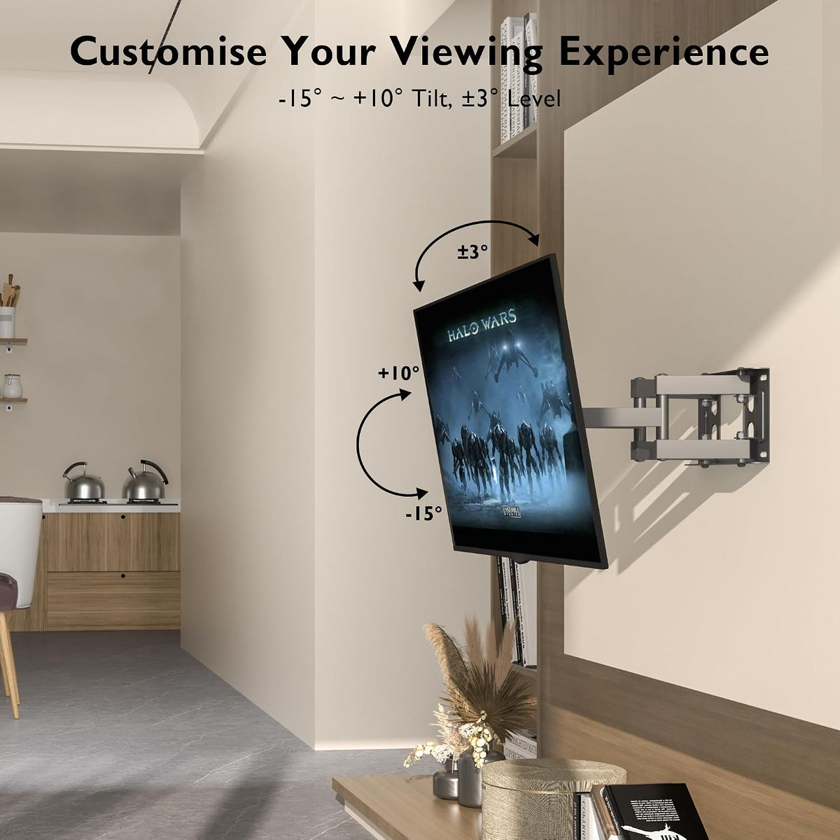 BONTEC TV Wall Bracket for 23-70 Inch TVs, Full Motion Wall Mount, 45 kg