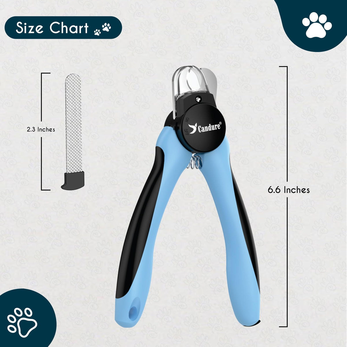 Candure Dog Nail Clippers for Large, Medium and Small Breed Professional Pet Nail Clipper Suitable for Cats, Rabbits and Guinea Pigs with Safety Lock (All Size Pets, Dark Blue)