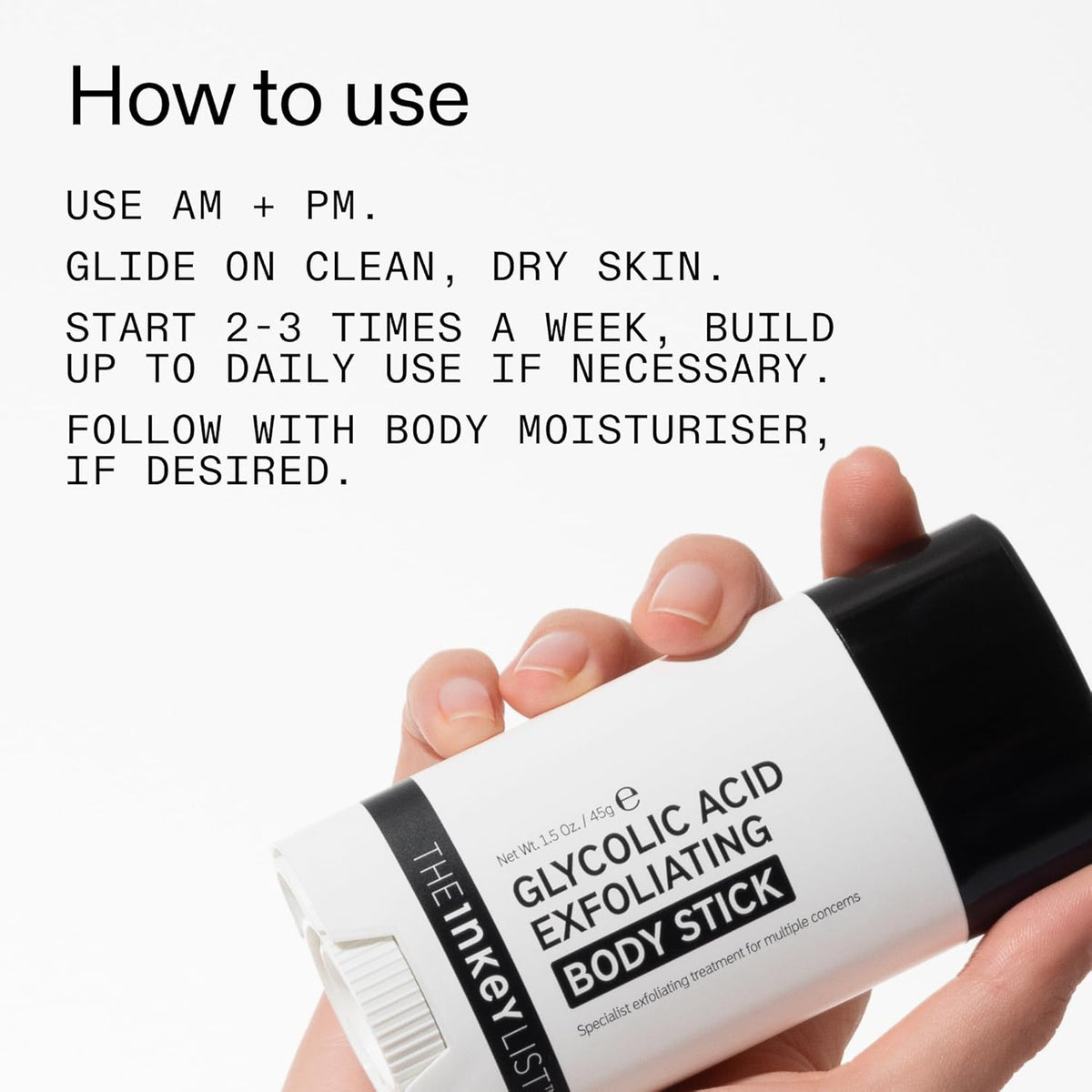 The INKEY List Glycolic Acid Exfoliating Body Stick 45g
