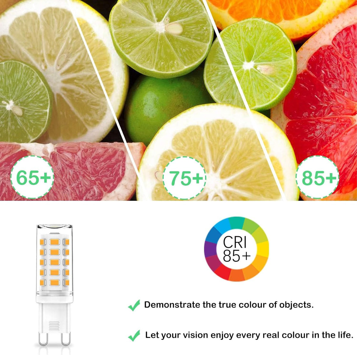 G9 LED Bulbs Warm White 2700K, 3W 350LM, Non-dimmable, 10 Pack
