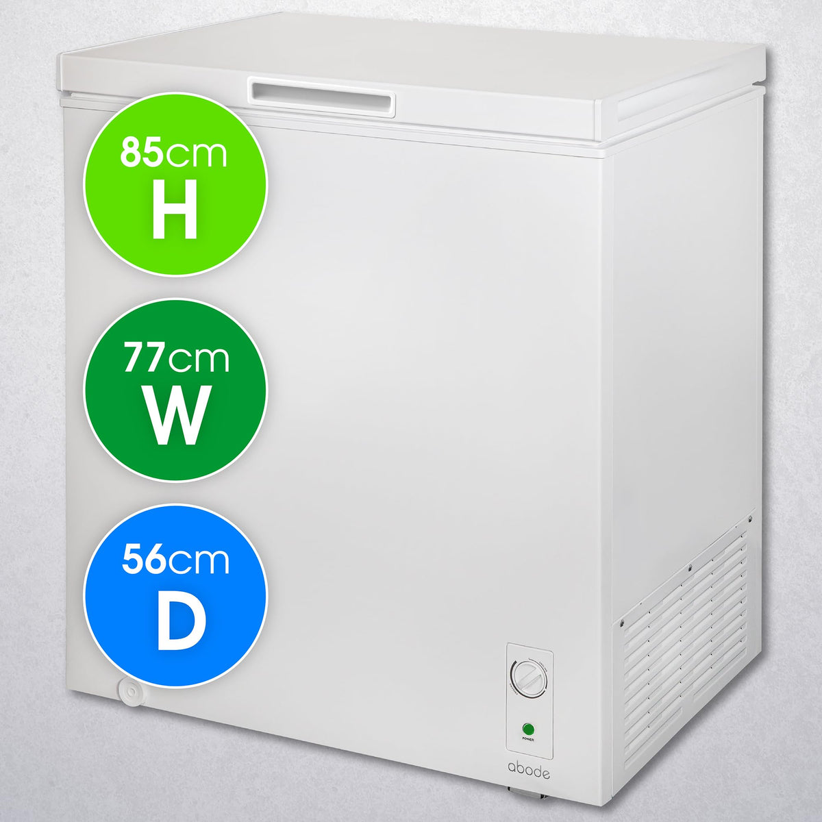 Abode Freestanding White Chest Freezer 99L with Removable Wire Basket & Counter Balance Lid, Adjustable Thermostat, 4 Star Freezer, Suitable for Garages & Outbuildings A99CF0E1W