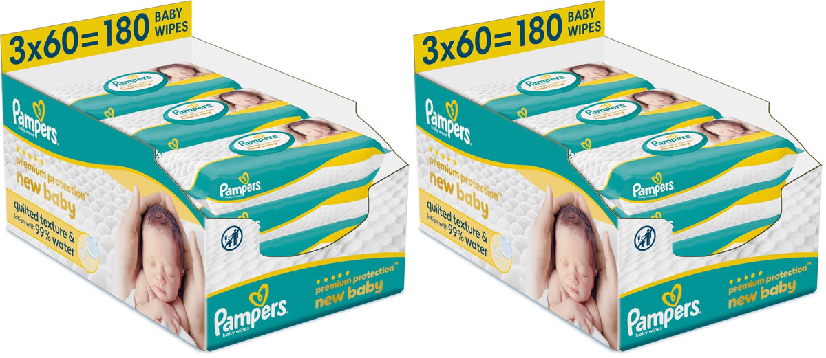 Pampers New Baby Wipes, 180 Count