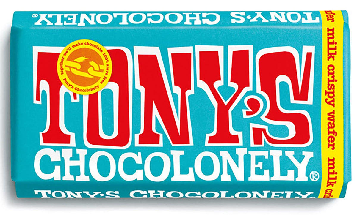 Tony's Chocolonely Milk Chocolate Bar - 180g Belgian Fairtrade Chocolate, Gift, 32% Cocoa, Vegetarian