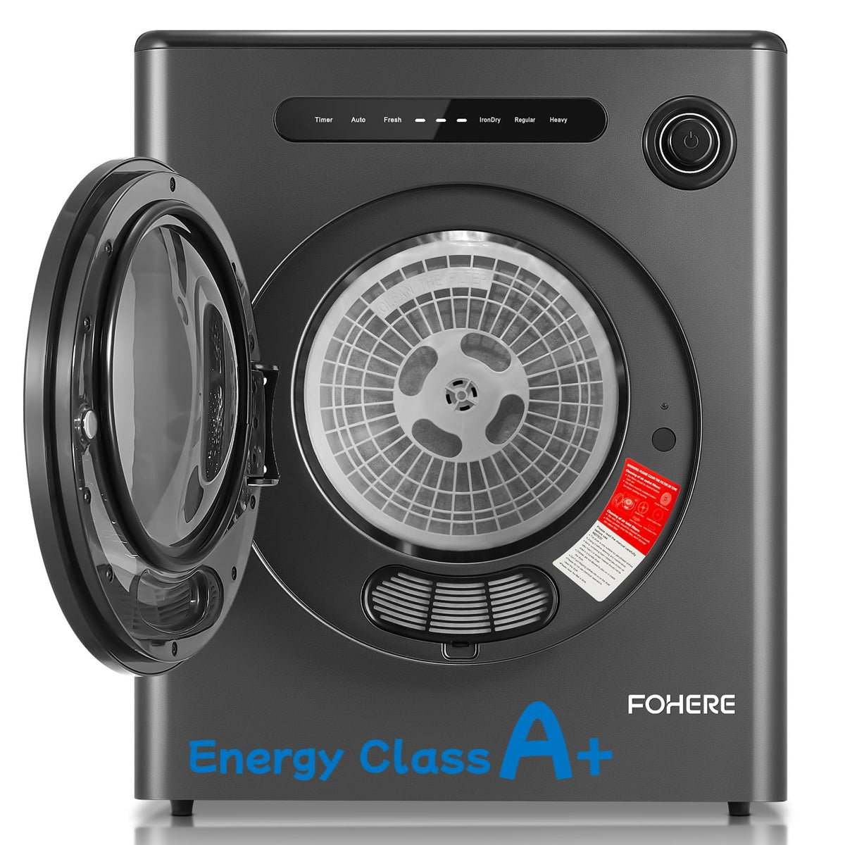 4KG Vented Tumble Dryer, 1200W Compact Smart Dryer, 6 Drying Modes, Double Temperature Control Protection, with Child Lock and Timer, with Child Lock, Crease Guard, for Apt, Home, Dorm, RVs, White