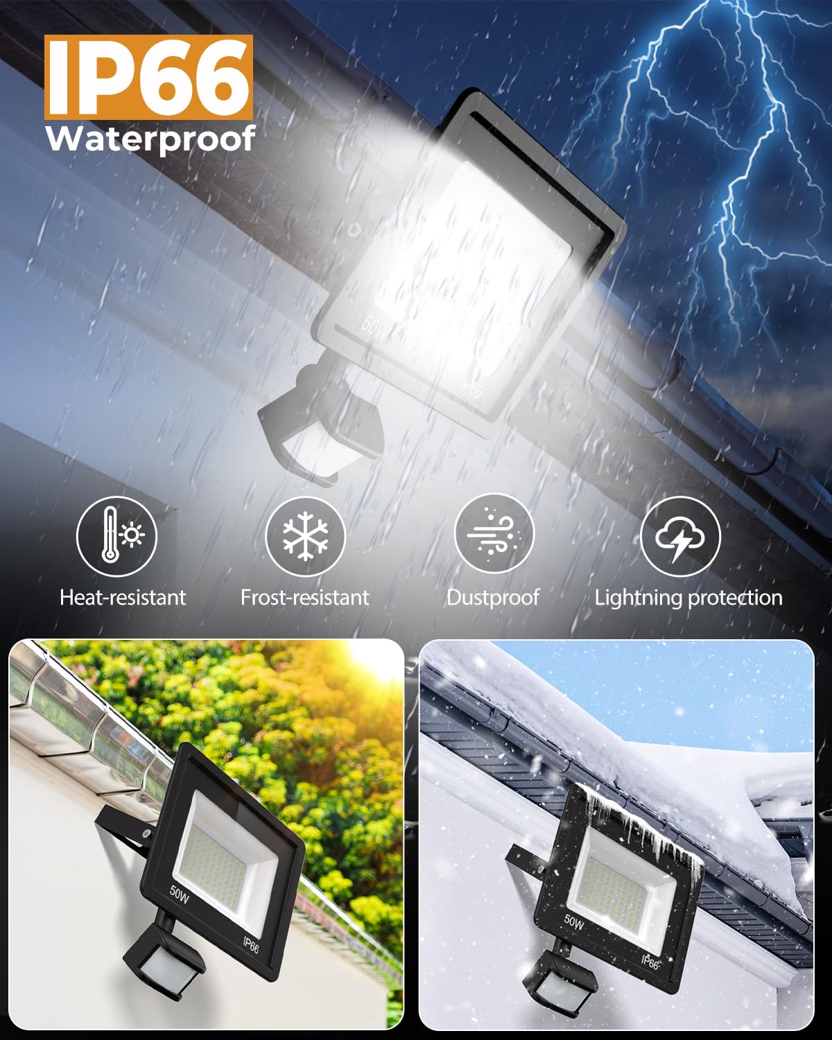 vighep Security Lights Outdoor Motion Sensor, 100W Led Pir Floodlight with Remote Control, 6500K Cold White IP66 Waterproof Outside Wall Light Mains Powered for Garage Backyard Garden Doorway