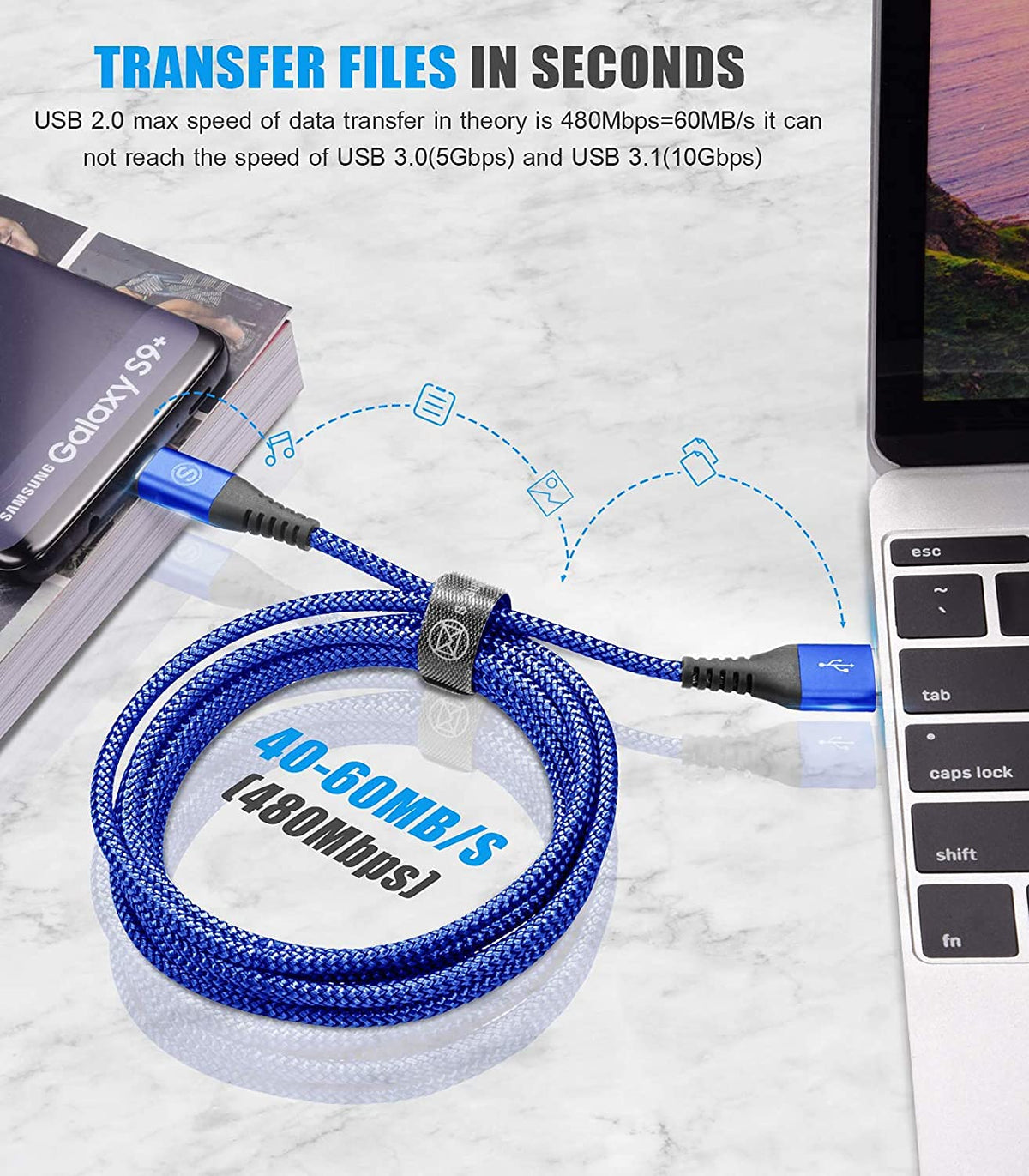 2-Pack 2M USB C Cable 3.1A Fast Car Charger Cable Compatible for iPhone 17 air 16 15 Plus Pro Max, Samsung Flip/Fold 7 6 5 4 3 S26 S25 S24 S10 S20 S21 S22 S23 A16/15/14/13/12 A35/A34 A56/55/54, Pixel