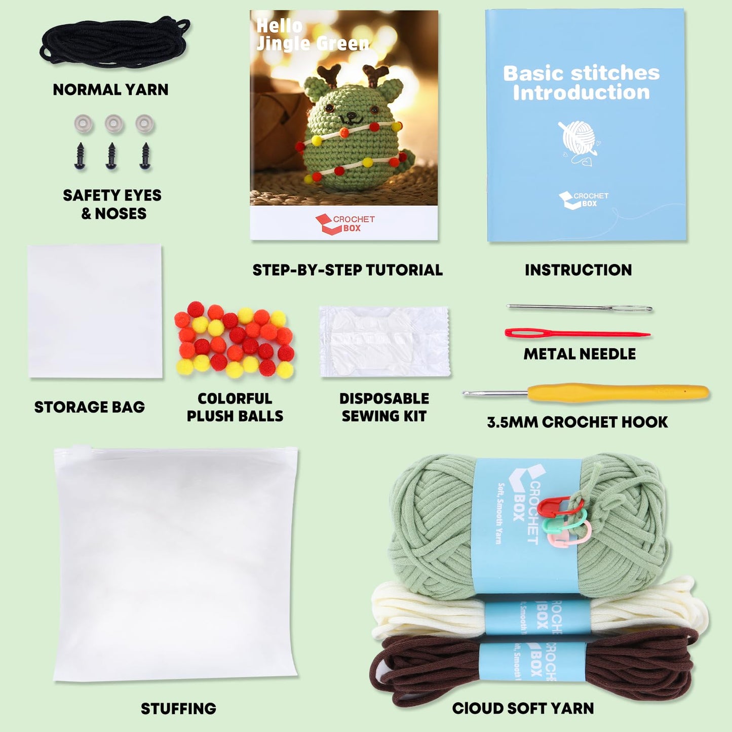 CROCHET BOX Complete Crochet Kit for Beginners - Highland Cow Crochet Kit, Include Video Tutorial, Instruction, Soft Yarn, Birthday Gift for Adults.