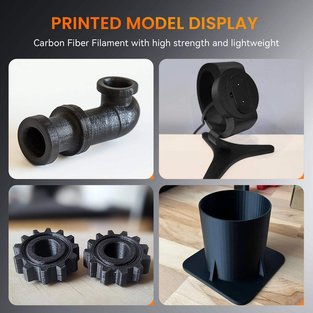 TECBEARS PETG Filament 1.75mm Black 1KG, High Strength & Toughness