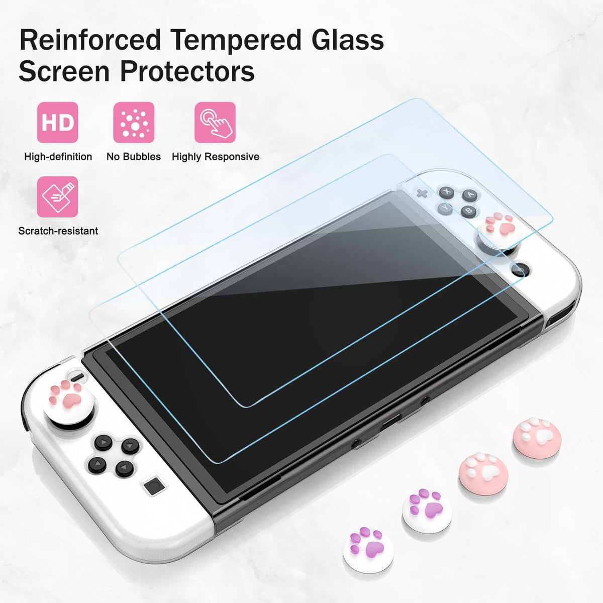 Younik Switch Accessories Bundle, 17 in 1 Switch Accessories Kit for Girls Include Switch Carrying Case with 9 Game Card Slots, Adjustable Stand, Protective Case for Switch Console & J-Con (Blue)