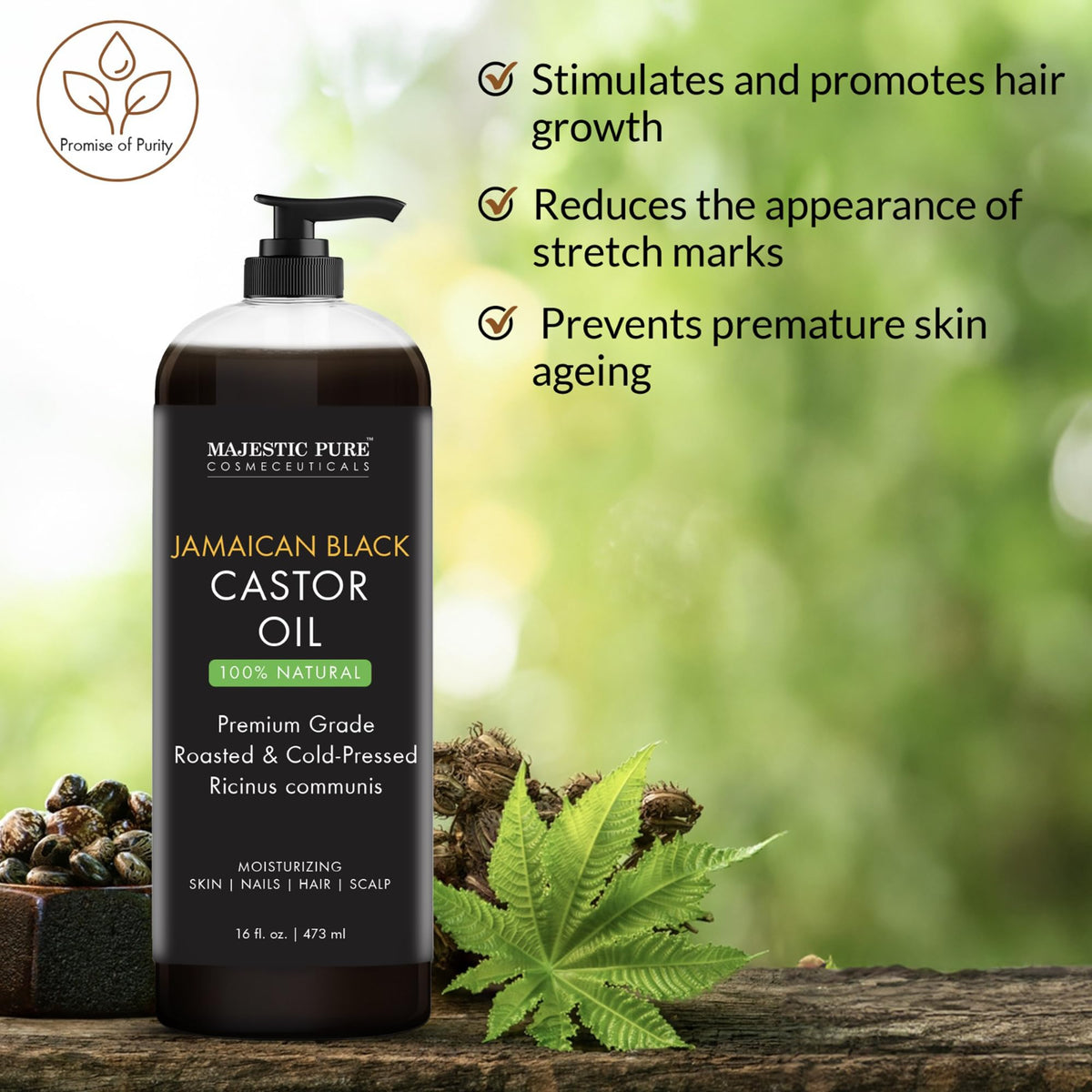 Majestic Pure Vitamin E Oil 100% Pure and Natural Oil - 236 ml