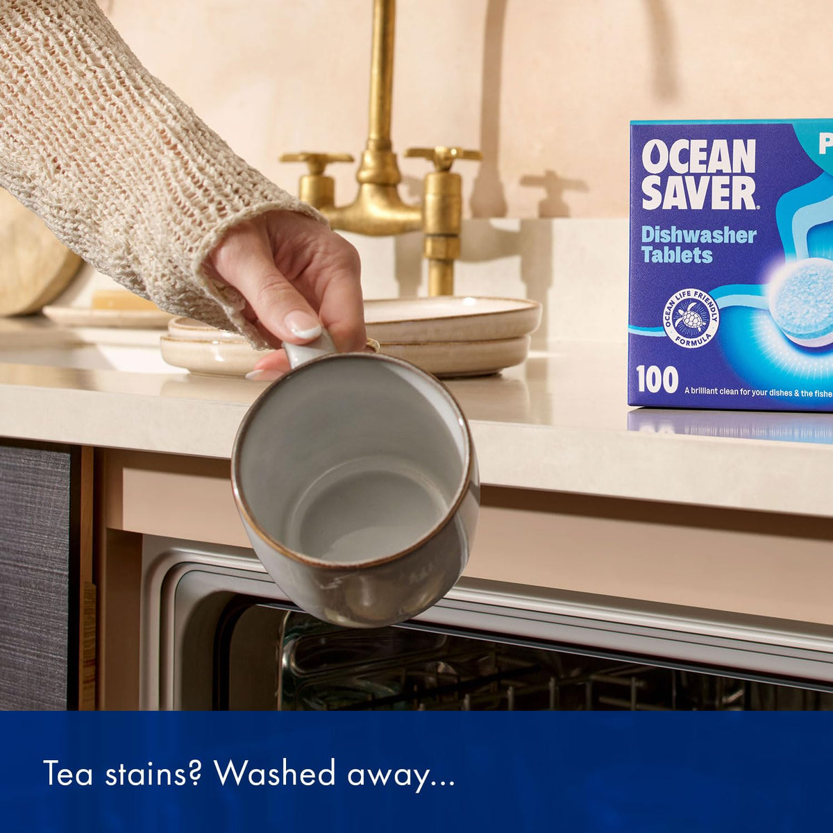 OceanSaver Eco-Friendly Dishwasher Tablets, Pack of 30 | 3-in-1