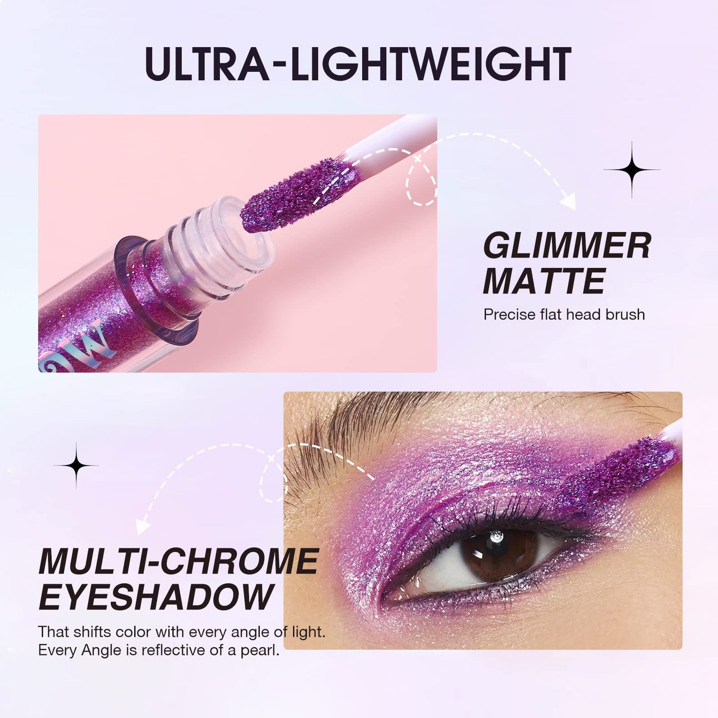 LANGMANNI 10 Pcs Liquid Glitter Eyeshadow Metallic Shimmer Sweatproof Makeup Set, Matte Pressed All Highly Pigmented Blending Powder, Perfect For Every Woman & Girl (#B), Pack of 1