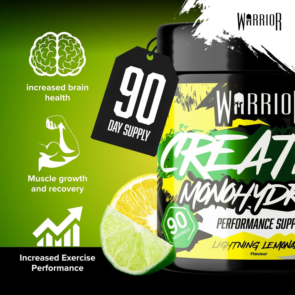 Warrior Creatine Monohydrate Powder 500g Pure Micronised (166 Servings)