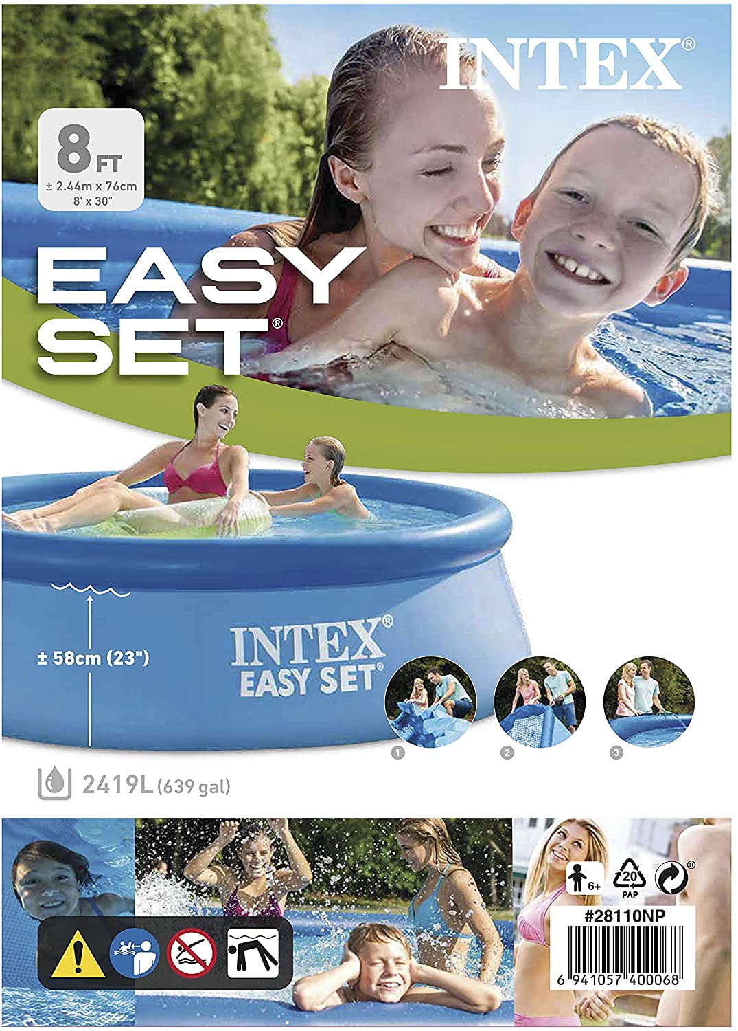Intex 6ft x 20in Easy Set Swimming Pool #28101, Blue