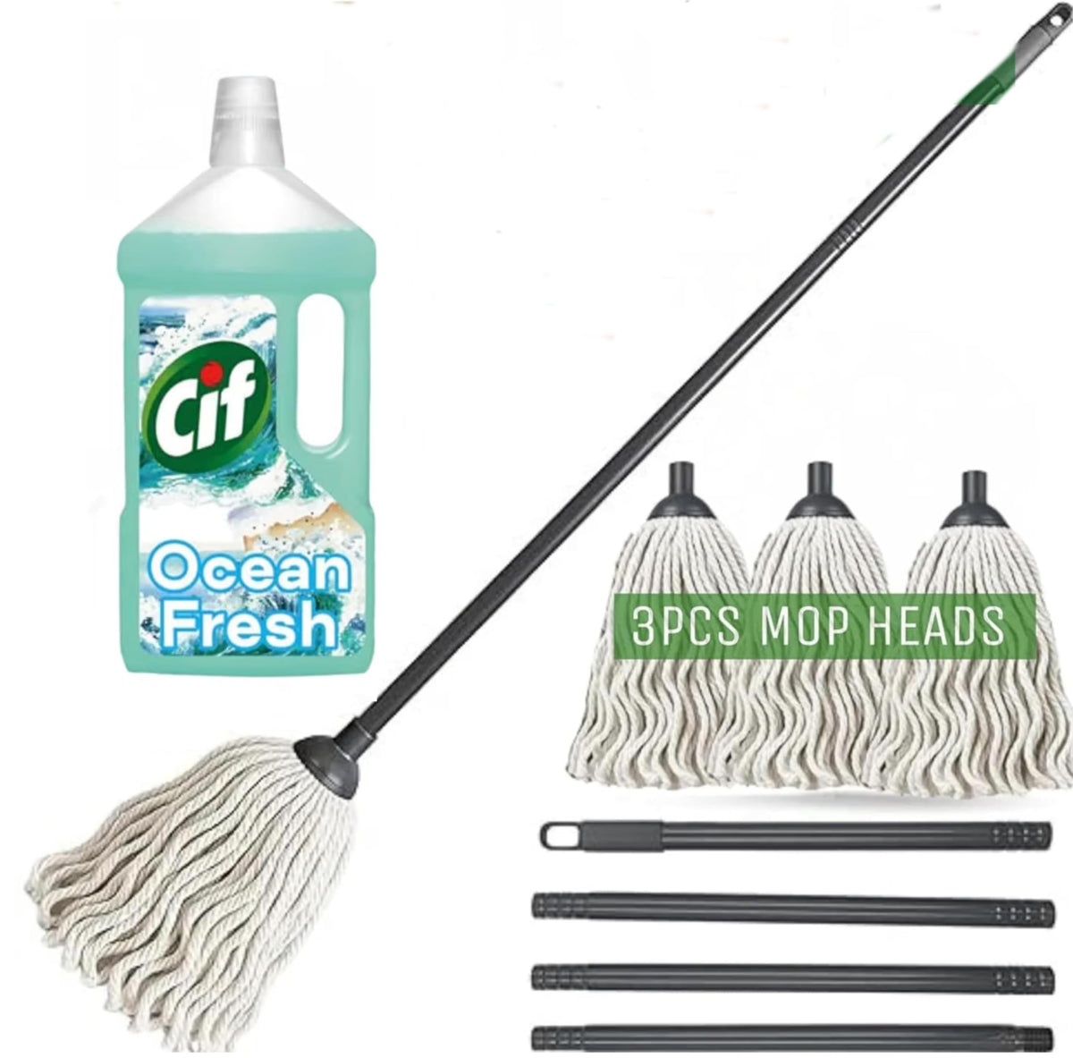 MOP AND BUCKET (3 HEADS ONLY)