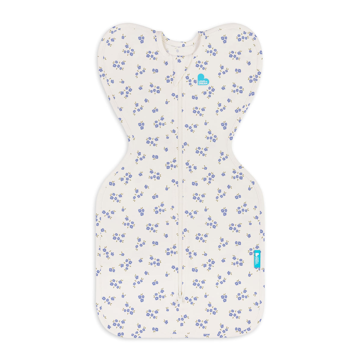 Love To Dream™ Swaddle UP™, Newborn 2.2-3.8 kg - Grey, Snug Fit, Supports Healthy Sleep Routine, 1.0 Tog - Ideal for 20-24°C Temperatures, Machine Washable Cotton & Double Zip for Easy Nappy Changes