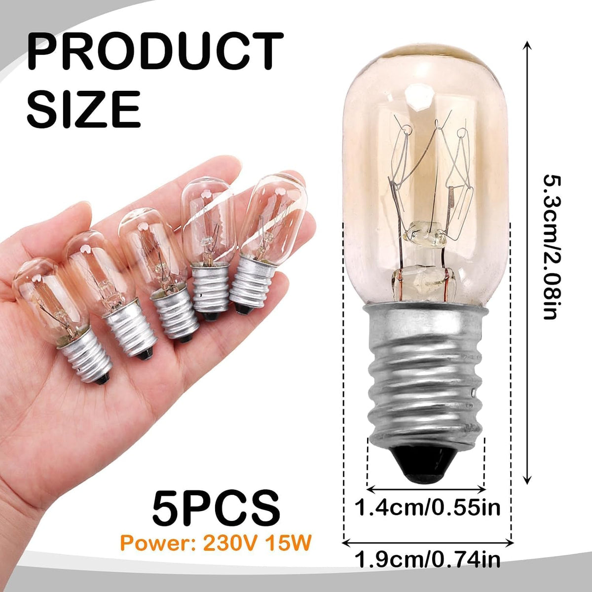 Goerpn 15W E14 Salt Lamp Bulbs, Small Screw Scentsy Light Bulb