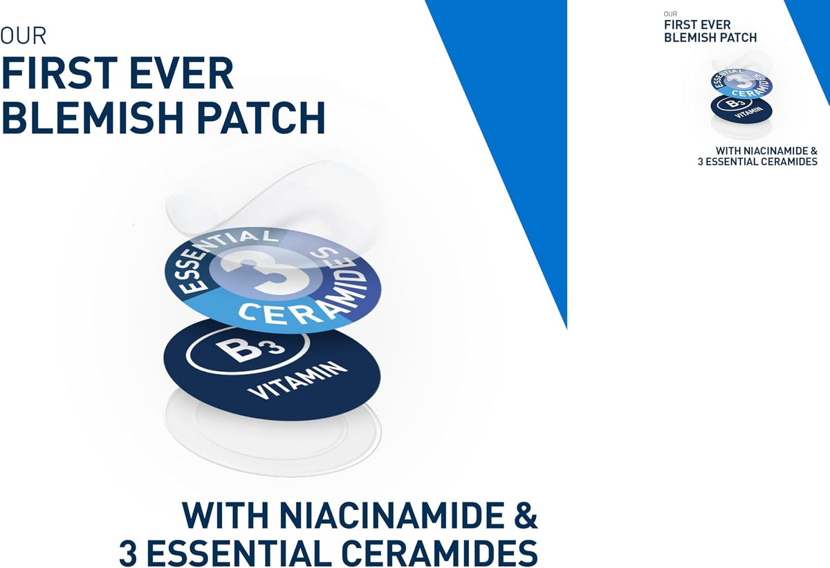 CeraVe Blemish Barrier Patches with 3 Ceramides, & Niacinamide, 22 Pack
