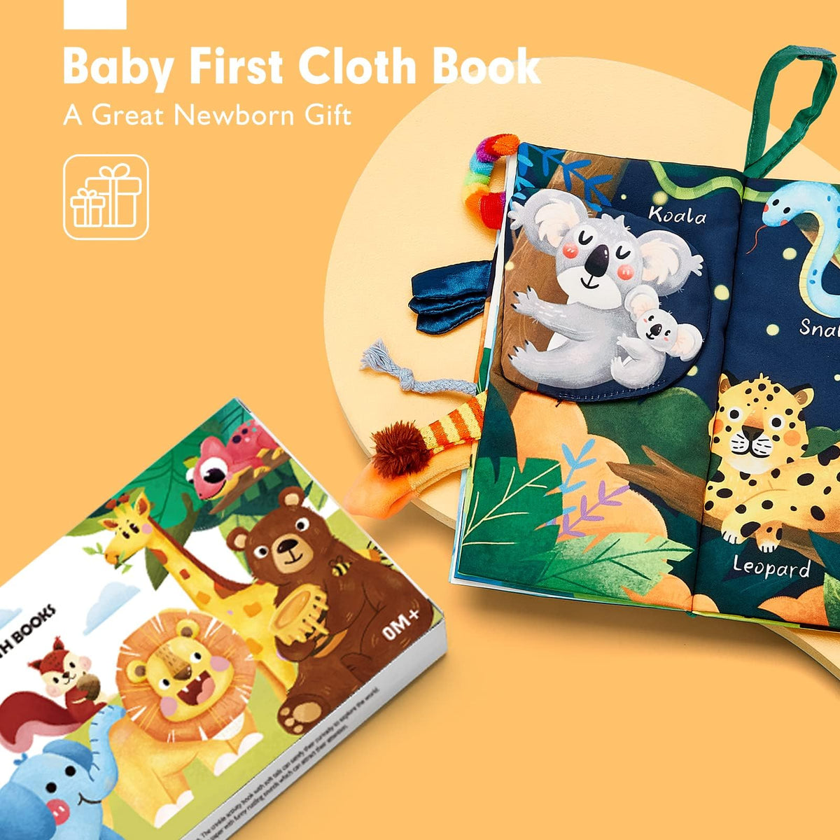hahaland Baby Books 0-6 Months Infant Tummy Time Toys High Contrast