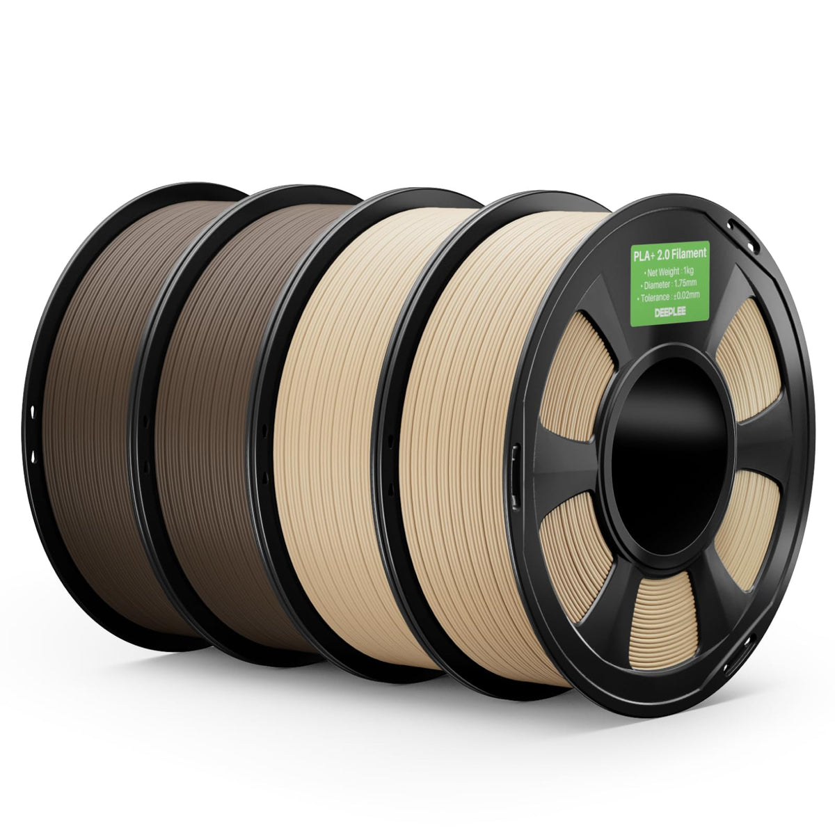 DEEPLEE PLA Plus 1.75mm Filament Beige/Brown 2KG Bundle