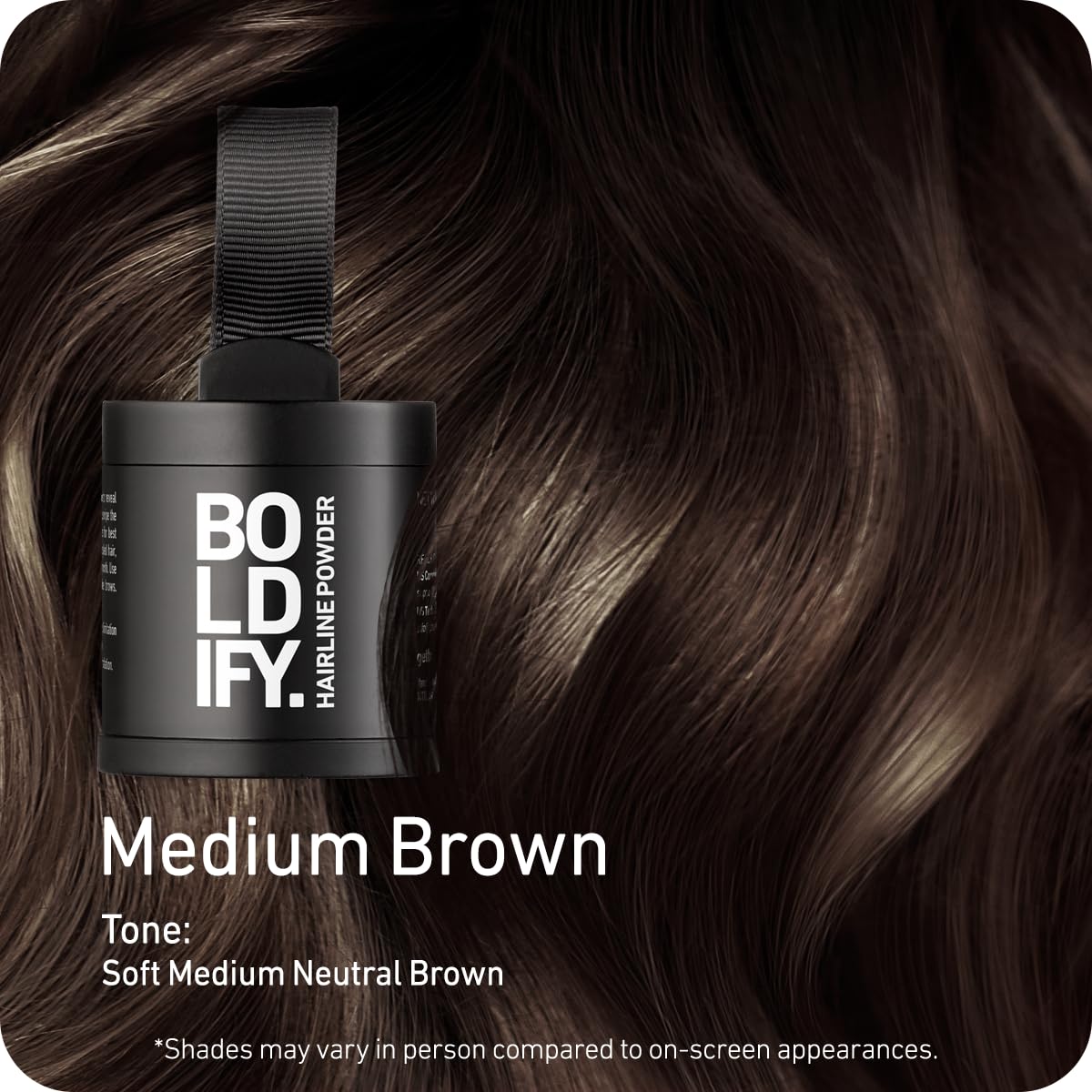 Boldify Hairline Powder, Root Touch Up Hair Color - Light Brown 10g