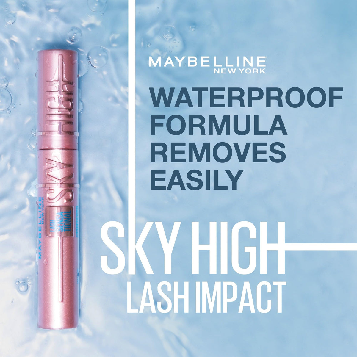 Maybelline Mascara, Lash Sensational Sky High Volumizing Thickening, Black