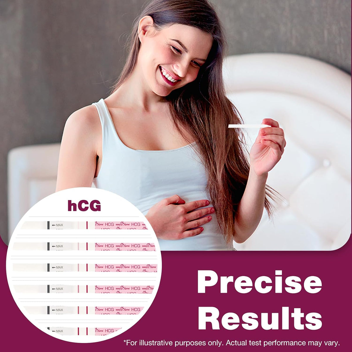 Easy@Home 20 Pregnancy Test Strips for Early Detection, Premom App Support