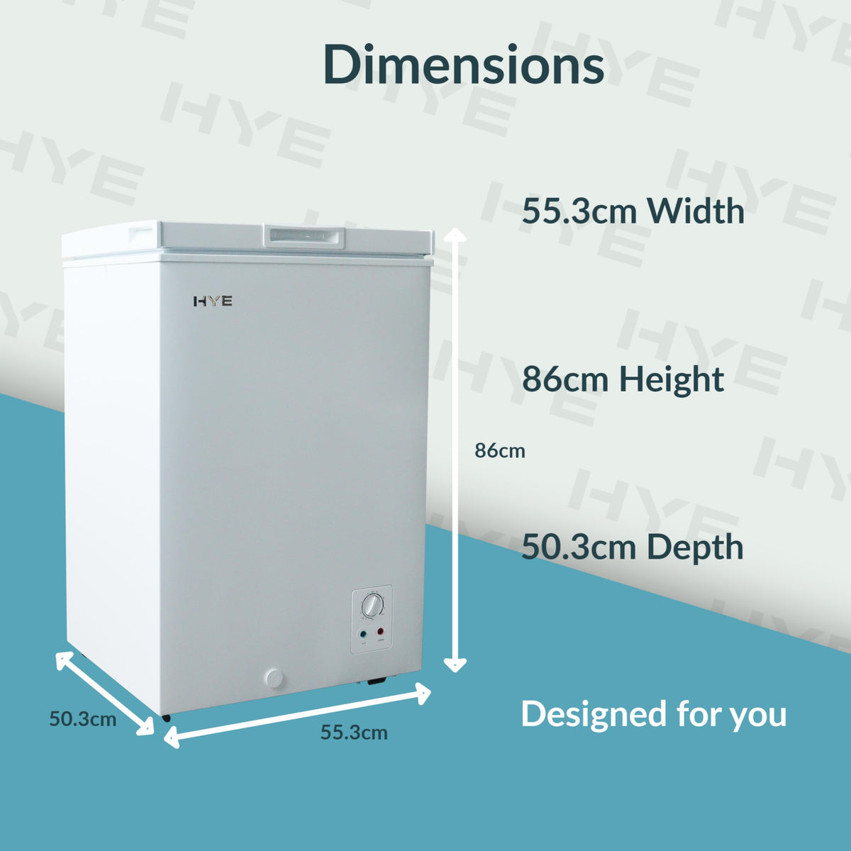 HYE Chest Freezer - 205L Capacity, Freestanding Design, Black